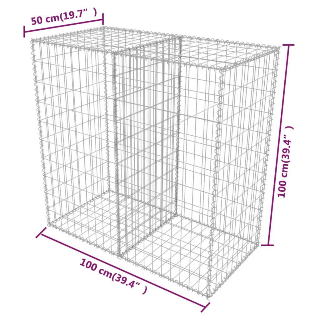 vidaXL Συρματοκιβώτιο 100 x 50 x 100 εκ. από Γαλβανισμένο Χάλυβα