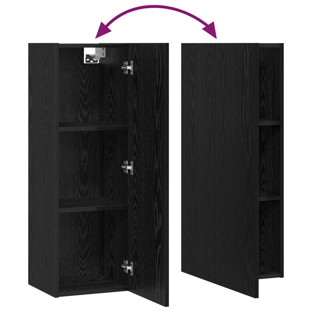 vidaXL Σετ Καθισμάτων Τηλεόρασης 8 pcs Μαύρη Δρυς 30.5 x 30 x 90 cm