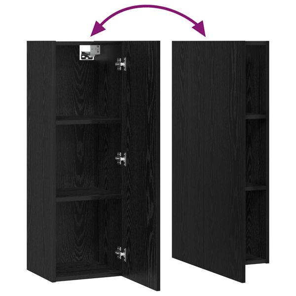 vidaXL Σετ Καθισμάτων Τηλεόρασης 8 pcs Μαύρη Δρυς 30.5 x 30 x 90 cm