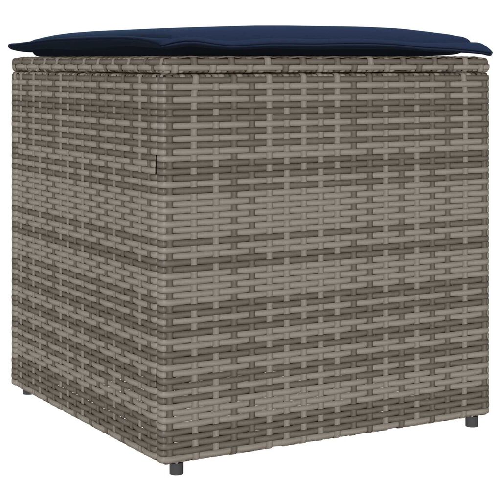 vidaXL Κουτί Μαξιλαριών Γκρι 50 x 50 x 50 cm συνθετικό ρατάν