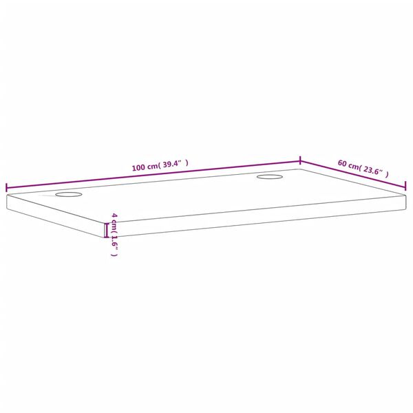 vidaXL Επιφάνεια Γραφείου 100x60x4 εκ. από Μασίφ Ξύλο Οξιάς