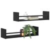 vidaXL Ράφι Τοίχου 2 pcs Μαύρη δρυς 60 x 16 x 14 cm Επεξεργασμένο ξύλο