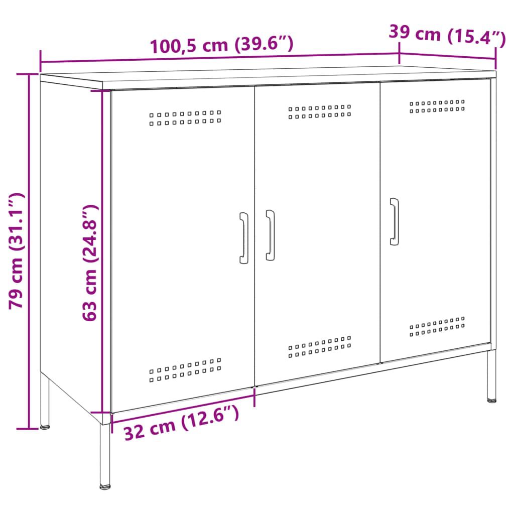 vidaXL Ντουλάπι Ανθρακί 100,5x39x79 εκ. από Χάλυβα