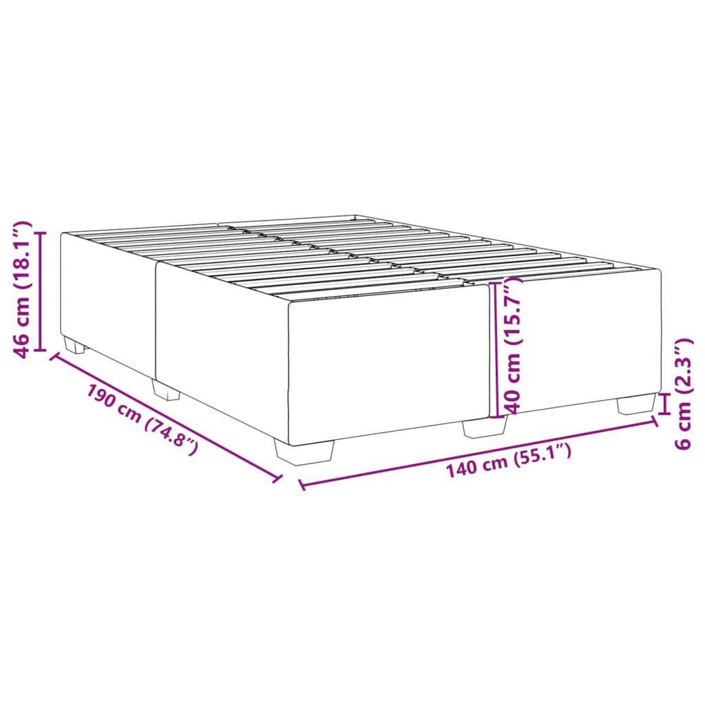 vidaXL Σκελετός Κρεβατιού Χωρίς Στρώμα Μπλε 140x190 εκ. Υφασμάτινο