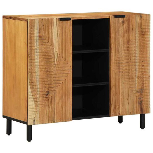 vidaXL Πλαϊνό Γραφείο με ράφι Καφέ 90 x 33 x 75 εκ Μασίφ ξύλο ακακίας