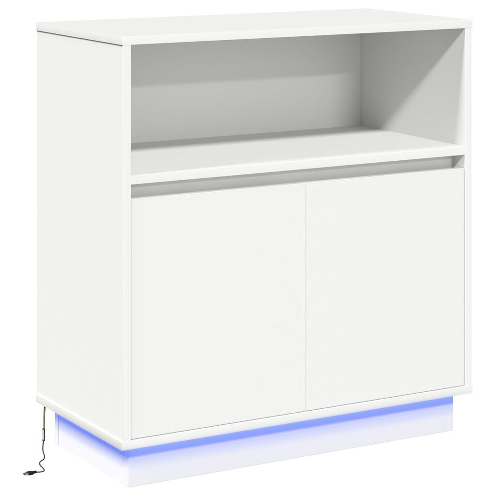 vidaXL Μπουφές με LED Λευκό 71x34,5x75 εκ Κατασκευασμένο Ξύλο
