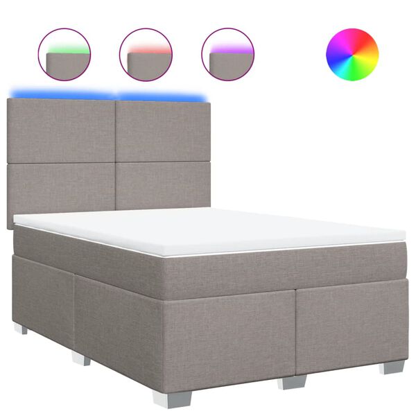 vidaXL &Kappa;&rho;&epsilon;&beta;ά&tau;&iota; Boxspring &mu;&epsilon; &Sigma;&tau;&rho;ώ&mu;&alpha; Taupe 160x200 &epsilon;&kappa;. &Upsilon;&phi;&alpha;&sigma;&mu;ά&tau;&iota;&nu;&omicron;