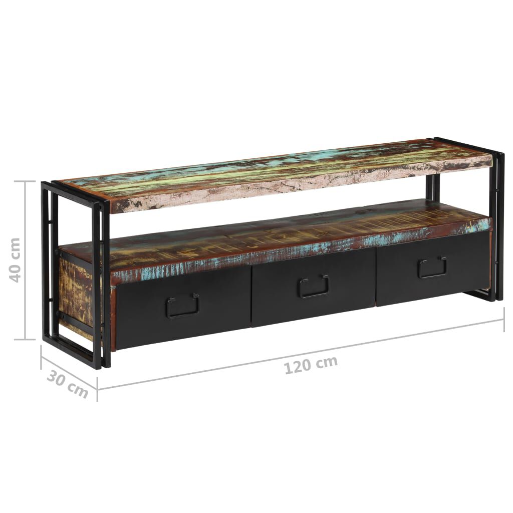 vidaXL Έπιπλο Τηλεόρασης 120 x 30 x 40 εκ. από Μασίφ Ανακυκλωμένο Ξύλο