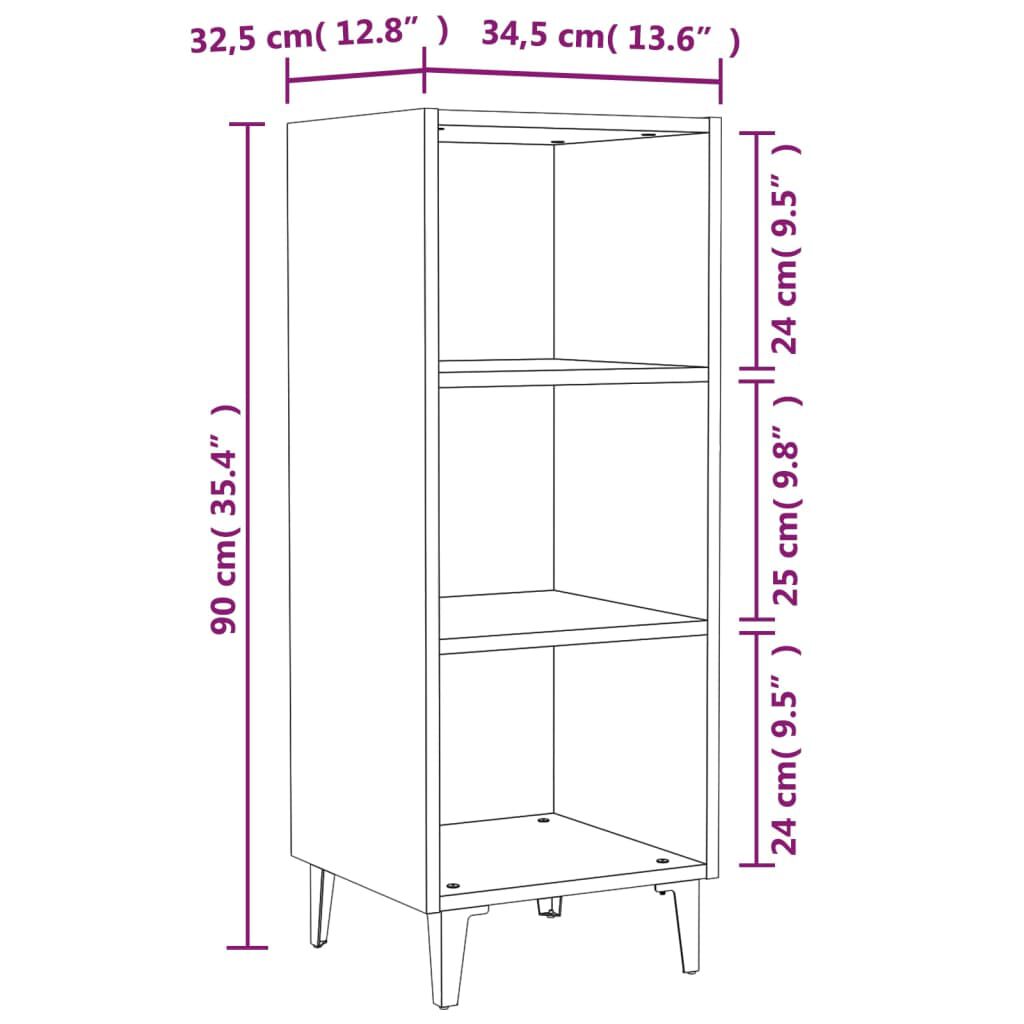 vidaXL Ντουλάπι Καπνιστή Δρυς 34,5 x 32,5 x 90 εκ. από Επεξεργ. Ξύλο