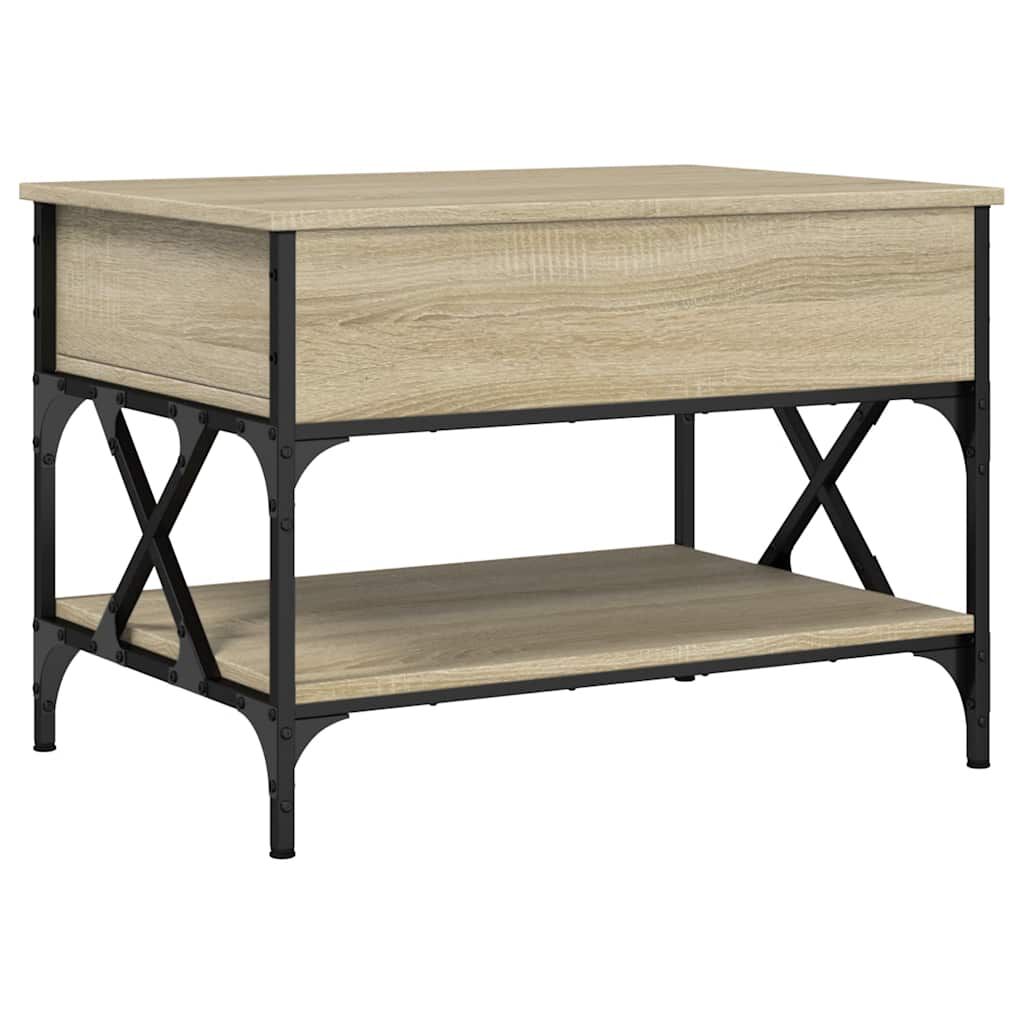 vidaXL Τραπεζάκι Σαλονιού Sonoma Δρυς 70x50x50 εκ. Επ. Ξύλο & Μέταλλο