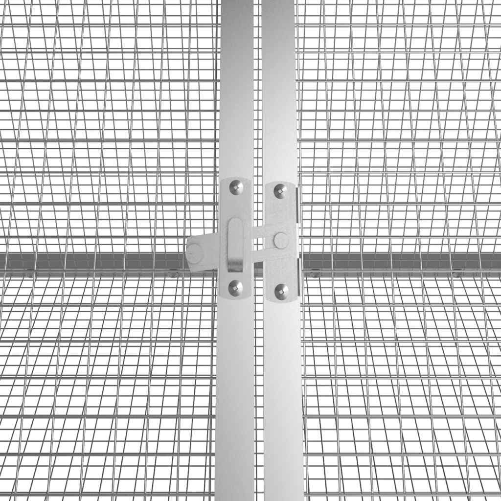 vidaXL Κλουβί Κουνελιών Γκρι 201,5x80,5x71 εκ. Γαλβανισμένος Χάλυβας