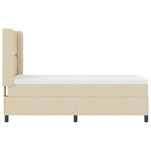 vidaXL Κρεβάτι με ελατήρια με στρώμα Κρεμ 100 x 200 cm ύφασμα