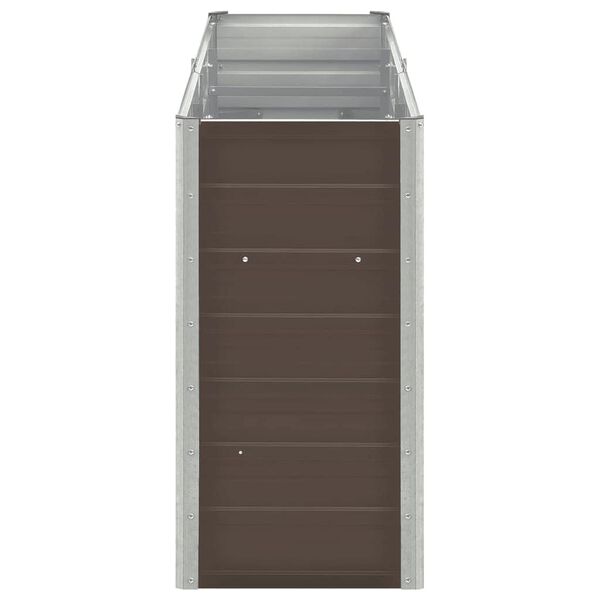 vidaXL Ζαρντινιέρα Υπερυψωμένη Καφέ 240x40x77 εκ. Γαλβανισμ. Χάλυβας