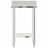 vidaXL Πάγκος Εργασίας Κουζίνας με Πλάτη 55x55x93 εκ. Ανοξείδ. Ατσάλι