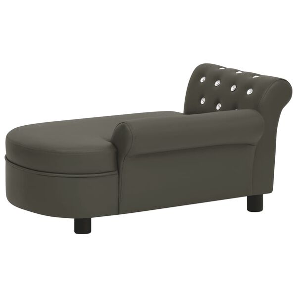 vidaXL Καναπές-Κρεβάτι Σκύλου Σκούρο Γκρι 83x45x42 εκ. Συνθετικό Δέρμα
