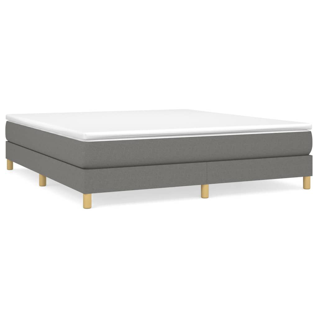 vidaXL Κρεβάτι Boxspring με Στρώμα Σκούρο Γκρι 160x200 εκ Υφασμάτινο