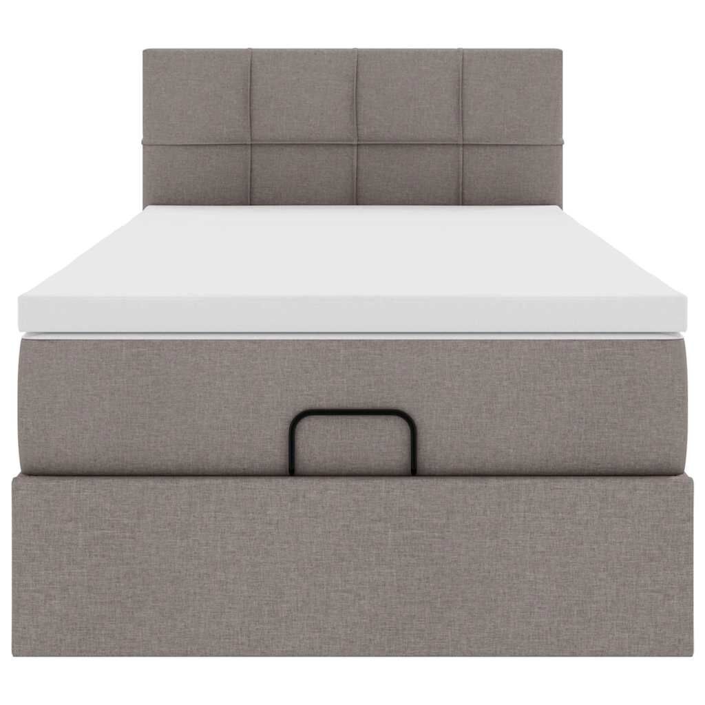 vidaXL Οθωμανικό κρεβάτι με στρώμα Taupe 100x200cm ύφασμα