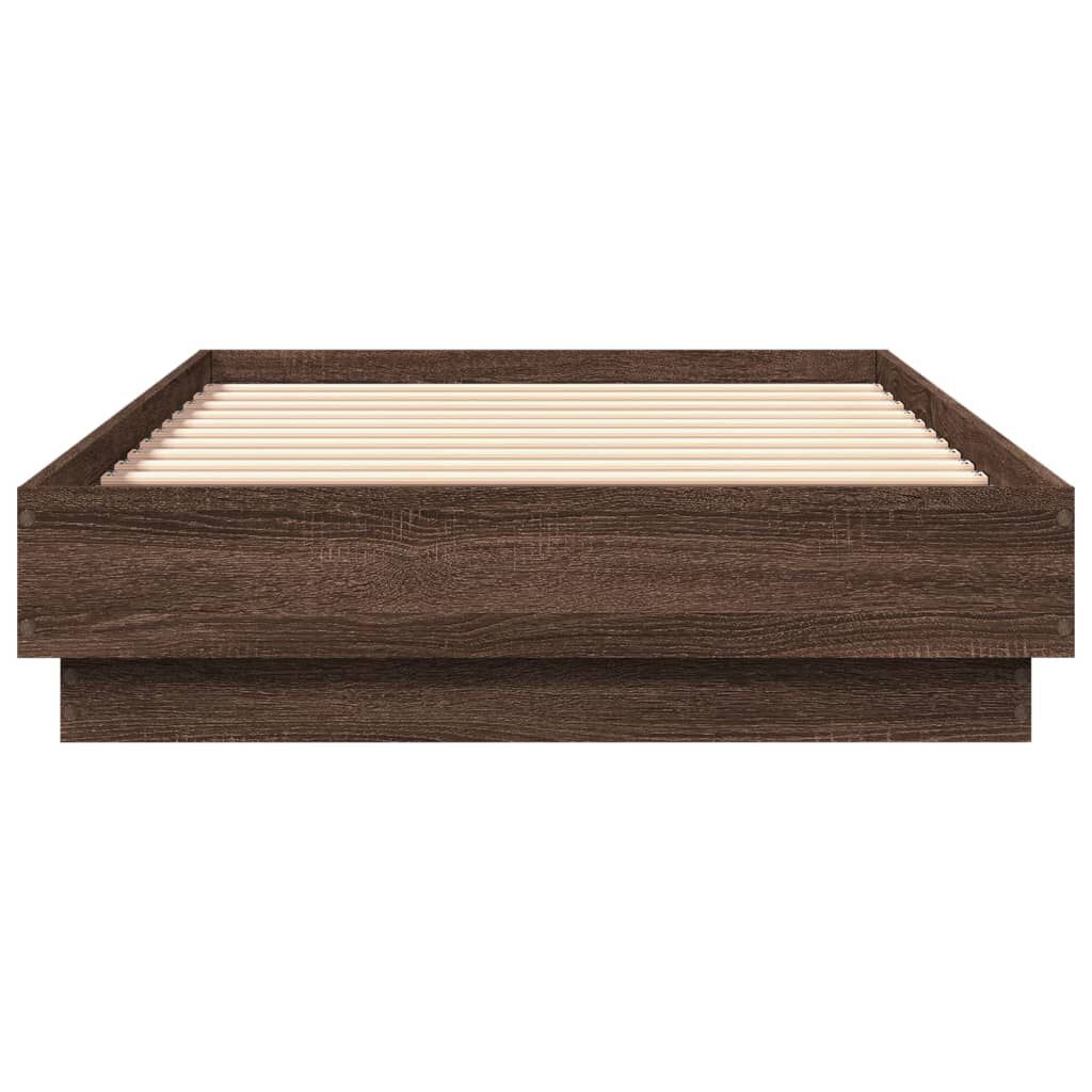 vidaXL Πλαίσιο Κρεβατιού Χωρ. Στρώμα Καφέ Δρυς 75x190εκ Επεξ. Ξύλο
