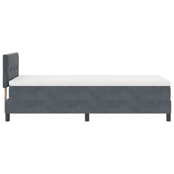 κρεβάτι Box Spring με στρώμα vidaXL σκούρο γκρι 80x200 εκ. βελούδο