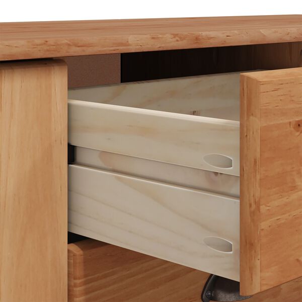 vidaXL Πλαϊνό γραφείο Καφέ 133.5 x 40 x 79 εκ. Μασίφ ξύλο πεύκου