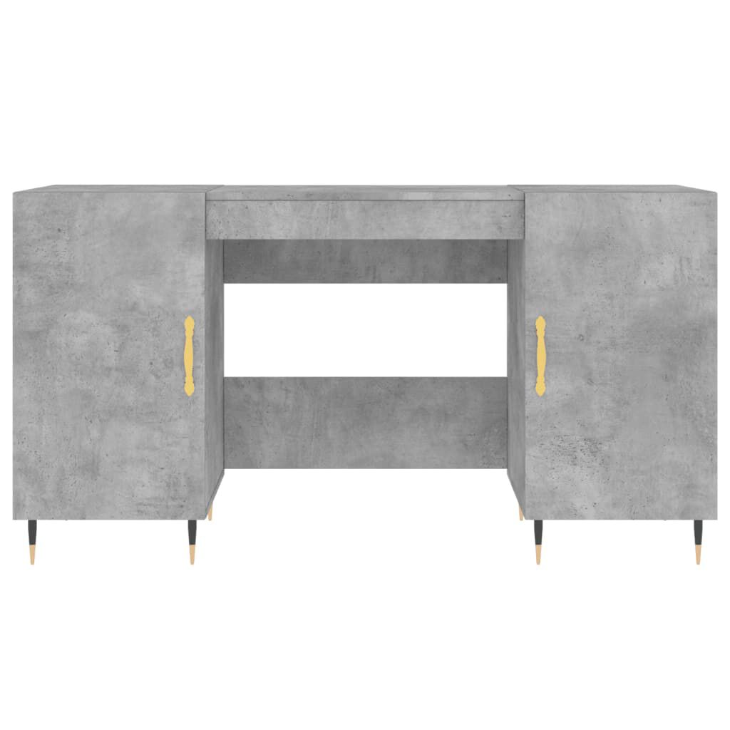 vidaXL Γραφείο Γκρι Σκυροδέματος 140 x 50 x 75 εκ. από Επεξεργ. Ξύλο