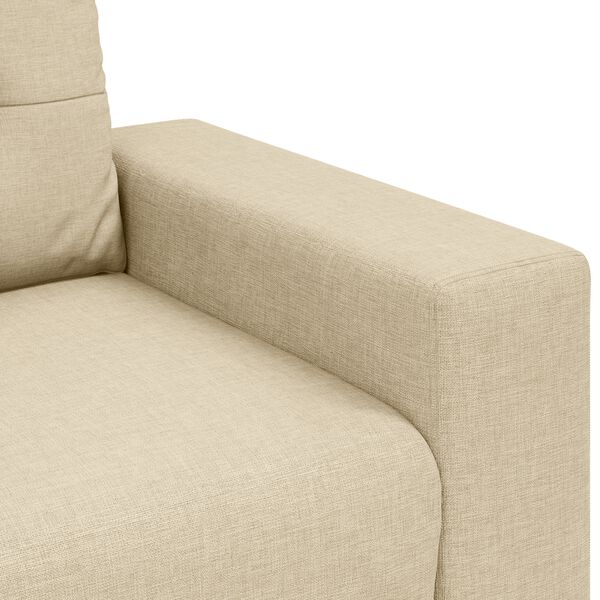 vidaXL Σετ Καναπέ με μαξιλάρι με μαξιλάρι 3 pcs Κρεμ ύφασμα