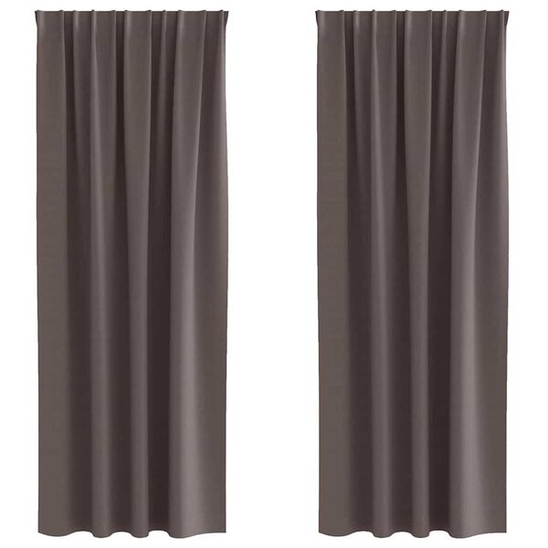 vidaXL Κουρτίνες 2 pcs Σκούρο καφέ Σκούρο καφέ Πολυεστέρας