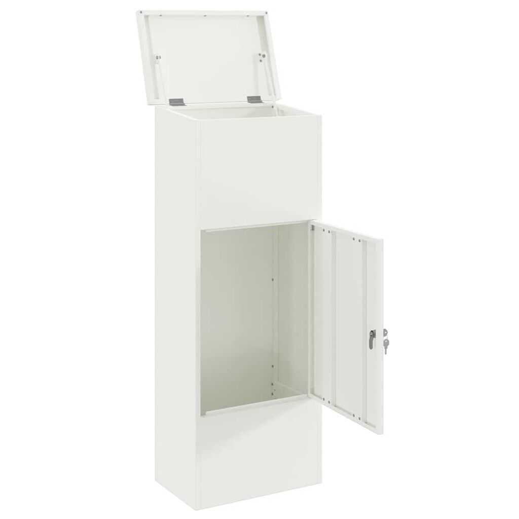 vidaXL Θυρίδα Πακέτων Λευκό 44.5 x 29 x 110.5 εκ Ατσάλι