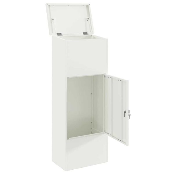 vidaXL Θυρίδα Πακέτων Λευκό 44.5 x 29 x 110.5 εκ Ατσάλι