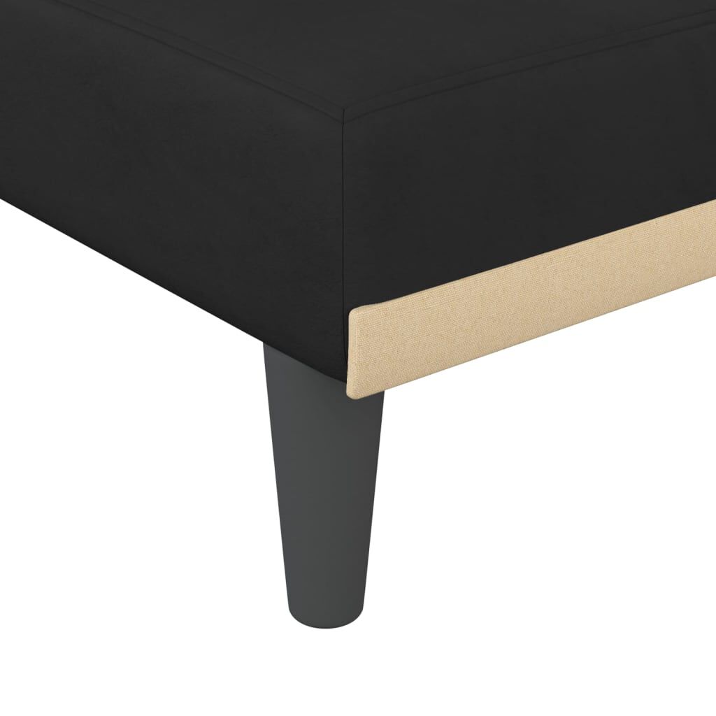vidaXL Καναπές Κρεβάτι Γωνιακός Μαύρος 271 x 140 x 70 εκ. Βελούδινος
