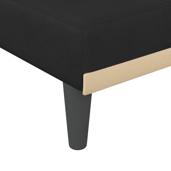vidaXL Καναπές Κρεβάτι Γωνιακός Μαύρος 271 x 140 x 70 εκ. Βελούδινος