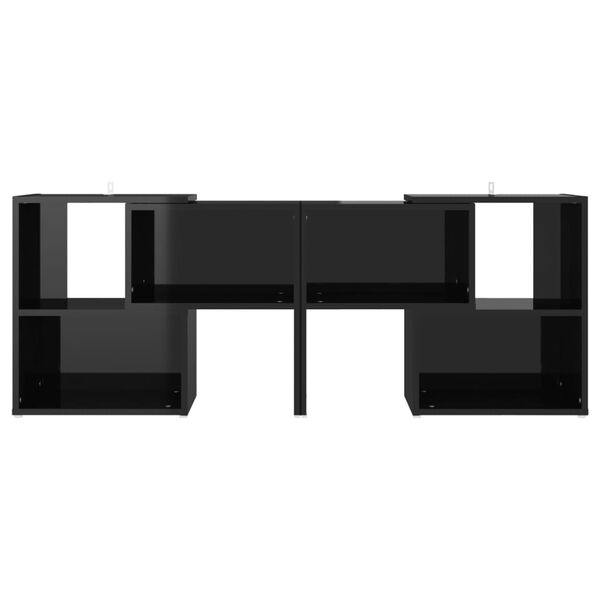 vidaXL Έπιπλο Τηλεόρασης Μαύρο Γυαλ. 104 x 30 x 52 εκ. από Επεξ. Ξύλο