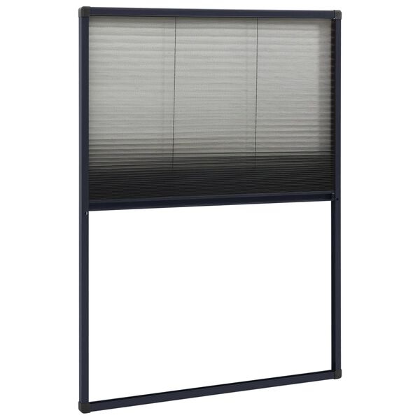 vidaXL Σήτα Παραθύρου Πλισέ Ανθρακί 80 x 120 εκ. από Αλουμίνιο