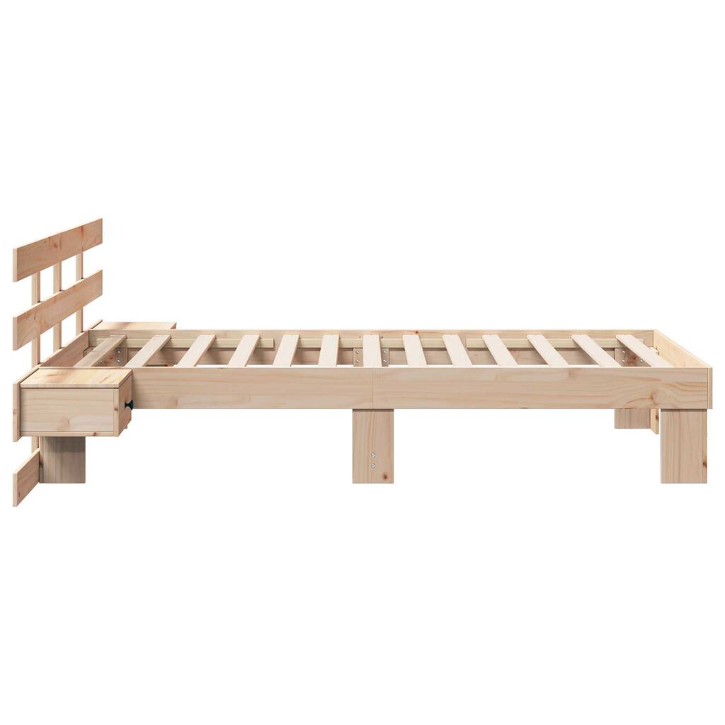 vidaXL Σκελετός Κρεβατιού Καφέ 75 x 190 cm Συμπαγές ξύλο πεύκου