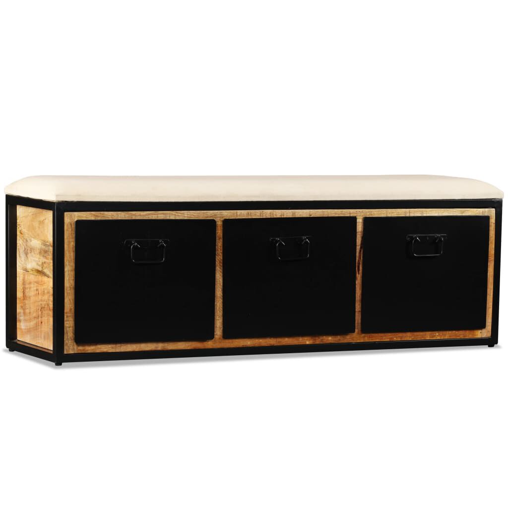 vidaXL Πάγκος Αποθήκευσης με 3 Συρτάρια 120x30x40 εκ Μασίφ Ξύλο Μάνγκο
