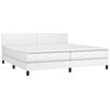 vidaXL Κρεβάτι Boxspring με Στρώμα Λευκό 200x200 εκ. Συνθετικό Δέρμα