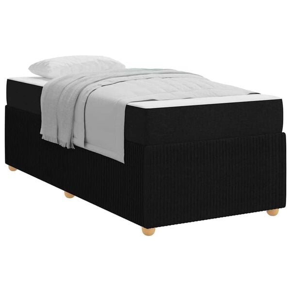 vidaXL Σκελετός κρεβατιού με στρώμα Μαύρο 100 x 200 cm ύφασμα