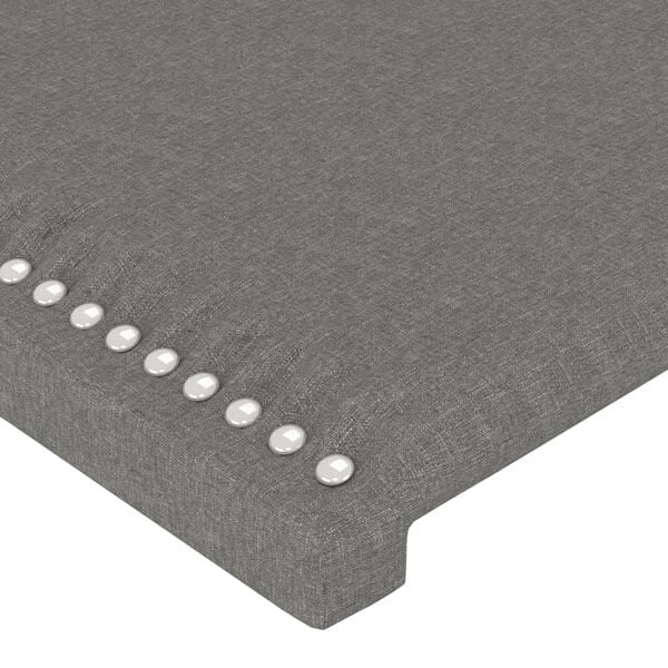 vidaXL Κεφαλάρι Κρεβατιού LED Σκούρο Γκρι 103x16x118/128εκ. Υφασμάτινο