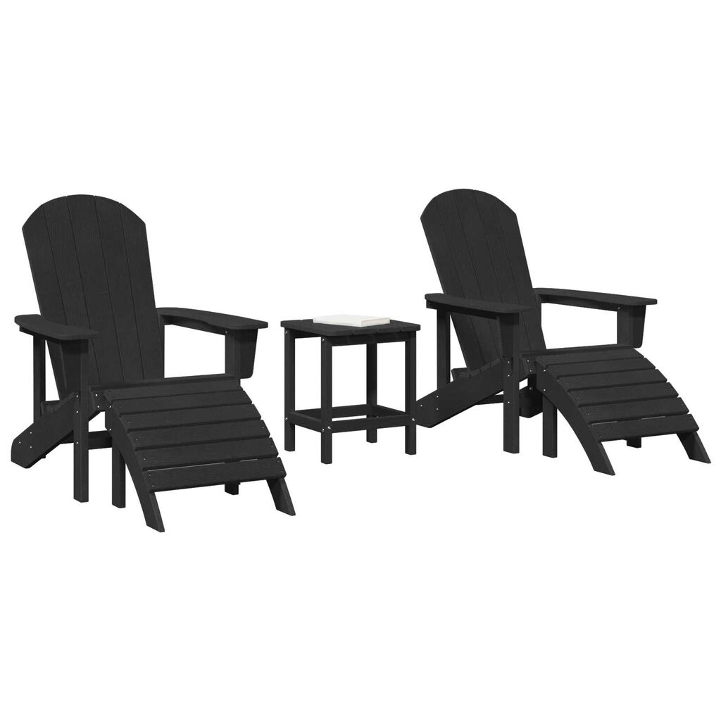 vidaXL Έπιπλα Χαλάρωσης Κήπου 3 pcs Μαύρο 38 x 38 x 46cm Πλαστικό