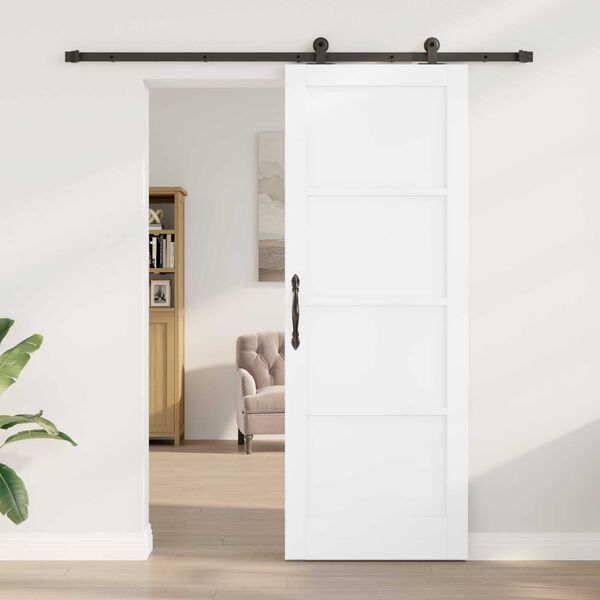 vidaXL Σετ Συρόμενης Πόρτας Λευκό και μαύρο 78 x 211 εκ