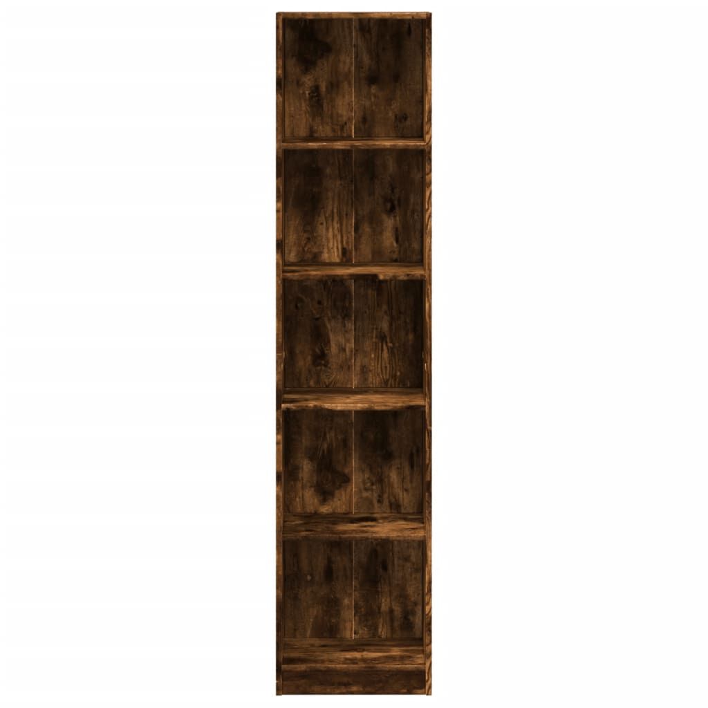 vidaXL Βιβλιοθήκη Καπνιστή Δρυς 40x24x176 εκ. από Επεξεργασμένο Ξύλο