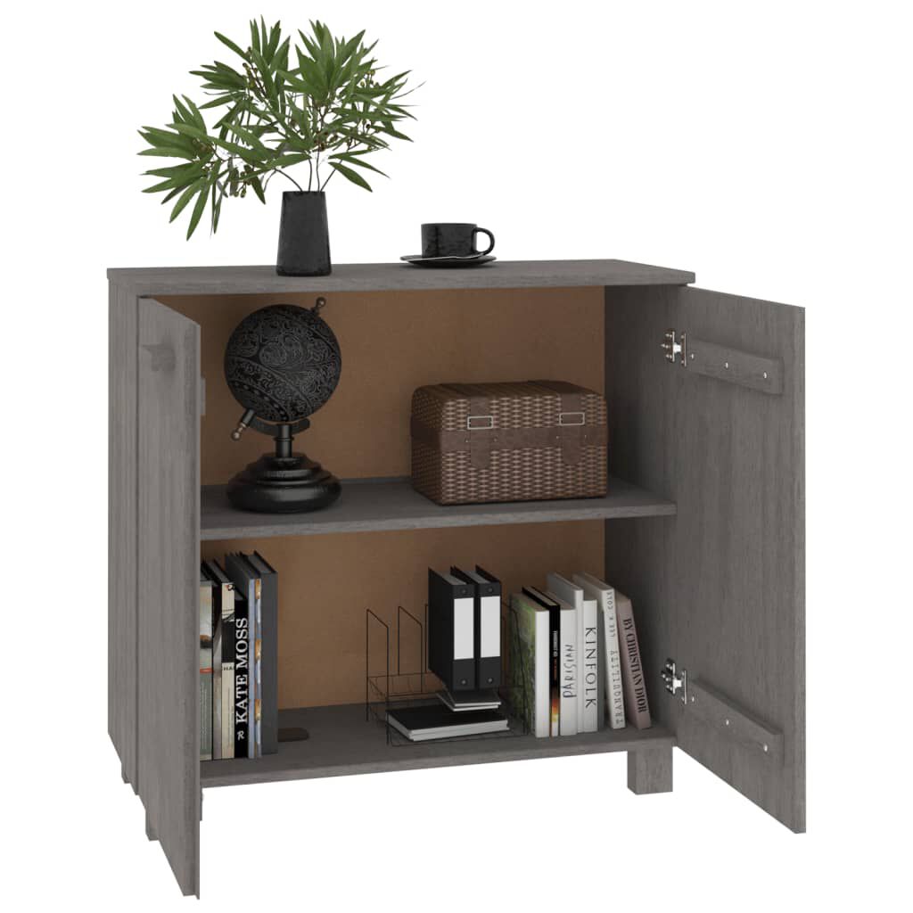 vidaXL Ντουλάπι HAMAR Αν. Γκρι 85 x 35 x 80 εκ. από Μασίφ Ξύλο Πεύκου