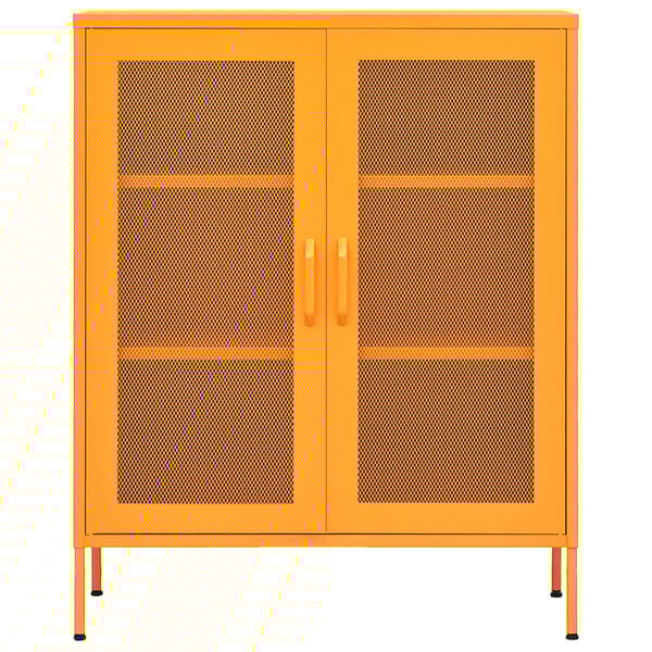 vidaXL Ντουλάπι Αποθήκευσης Μουσταρδί 80 x 35 x 101,5 εκ. Ατσάλινο