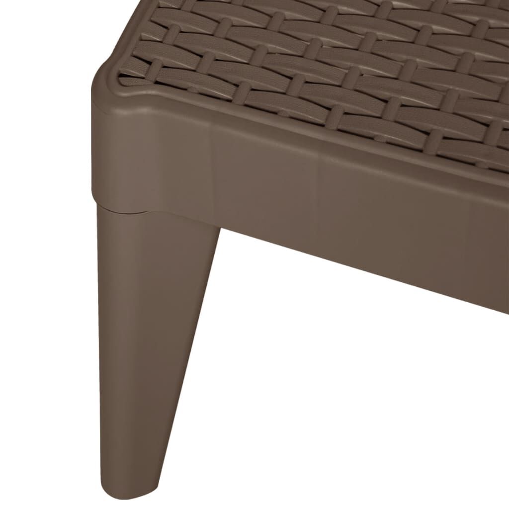 vidaXL Ξαπλώστρα Καφέ 186 x 60 x 29 από Πολυπροπυλένιο