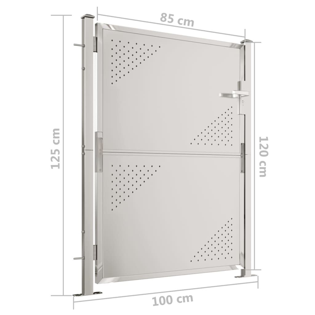 vidaXL Πόρτα Περίφραξης Κήπου 100 x 125 εκ. από Ανοξείδωτο Ατσάλι