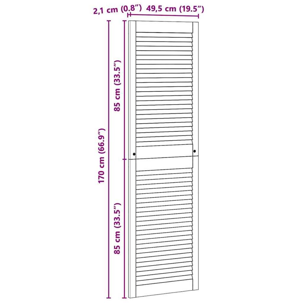vidaXL Πόρτες Ντουλάπας με πόρτα 4 pcs Καφέ 170 x 49.5 x 2.1 εκ