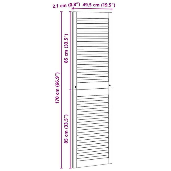 vidaXL Πόρτες Ντουλάπας με πόρτα 4 pcs Καφέ 170 x 49.5 x 2.1 εκ