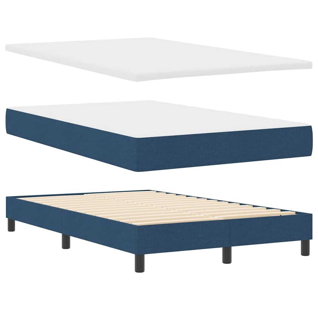 vidaXL Κρεβάτι με ελατήρια με στρώμα Μπλε 120 x 200 cm ύφασμα