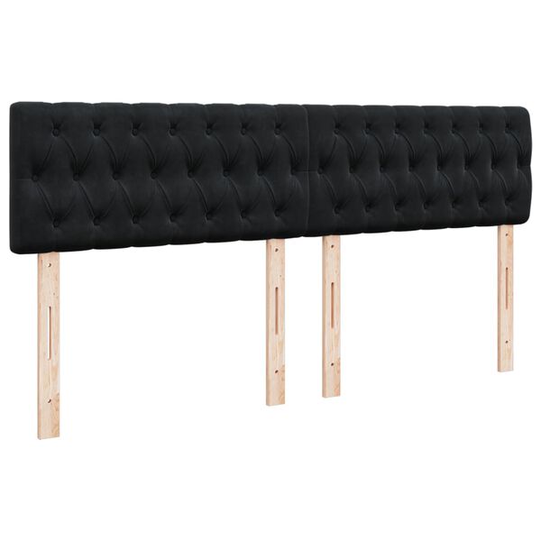 vidaXL Κρεβάτι Boxspring με Στρώμα Μαύρο 180x200 εκ. Βελούδινο