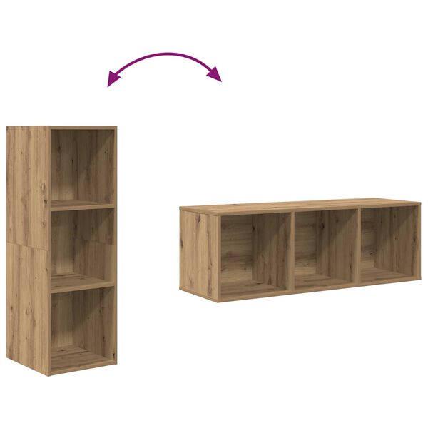 vidaXL Τηλεοπτική Κάβα Τοίχου 4 pcs artisan δρυς 37 x 37 x 107.5 εκ